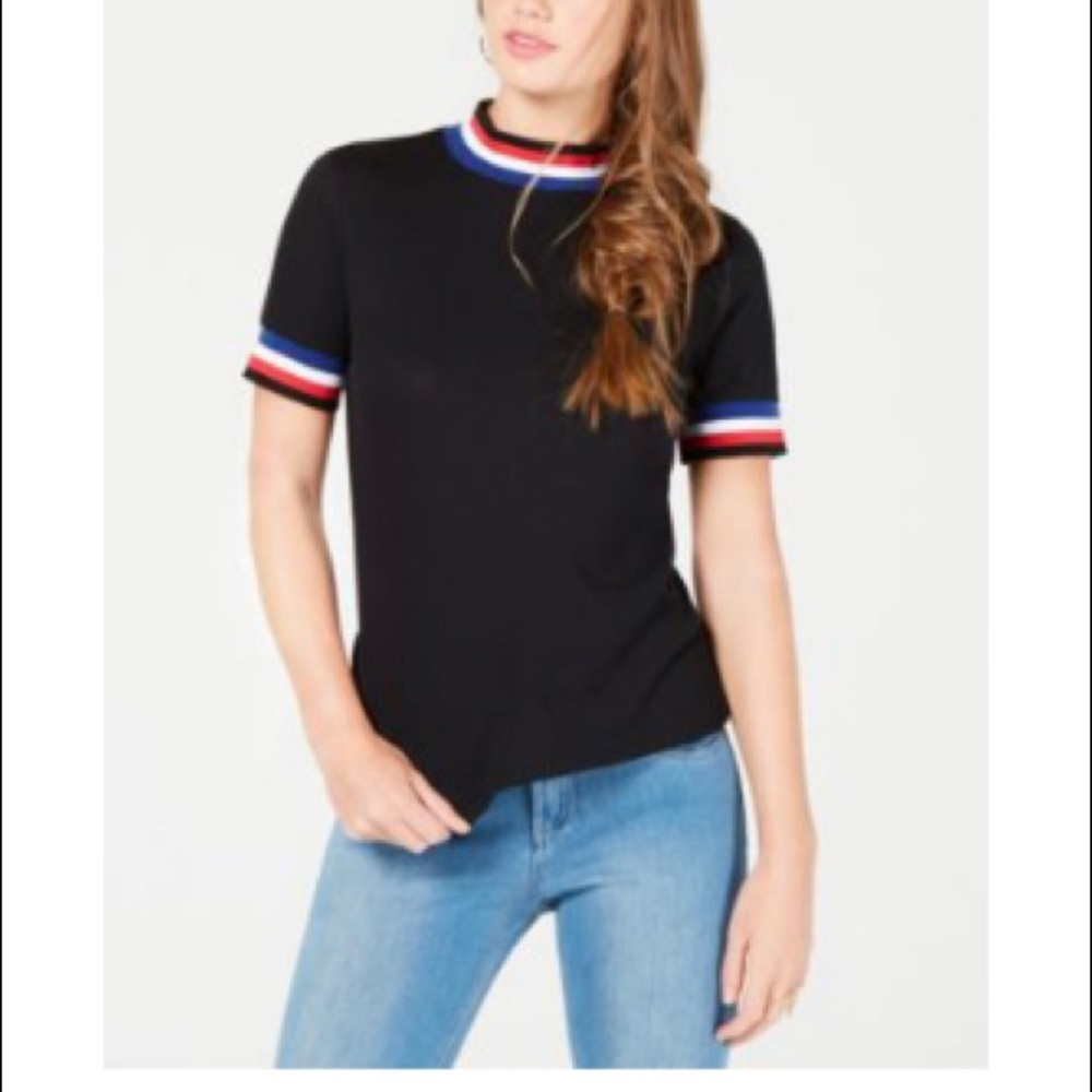 Ultra Flirt | Mock Neck Top (Navy)